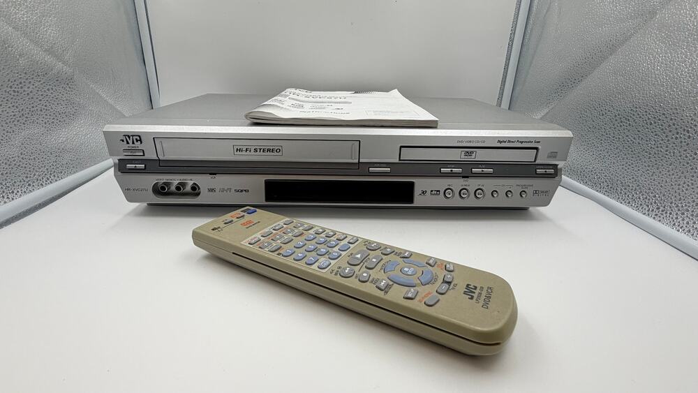 JVC HR-XVC27U DVD VCR Combo VHS Player Recorder Remote Manual Tested